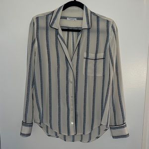 Equipment silk blouse. Blue strip. Size XS.